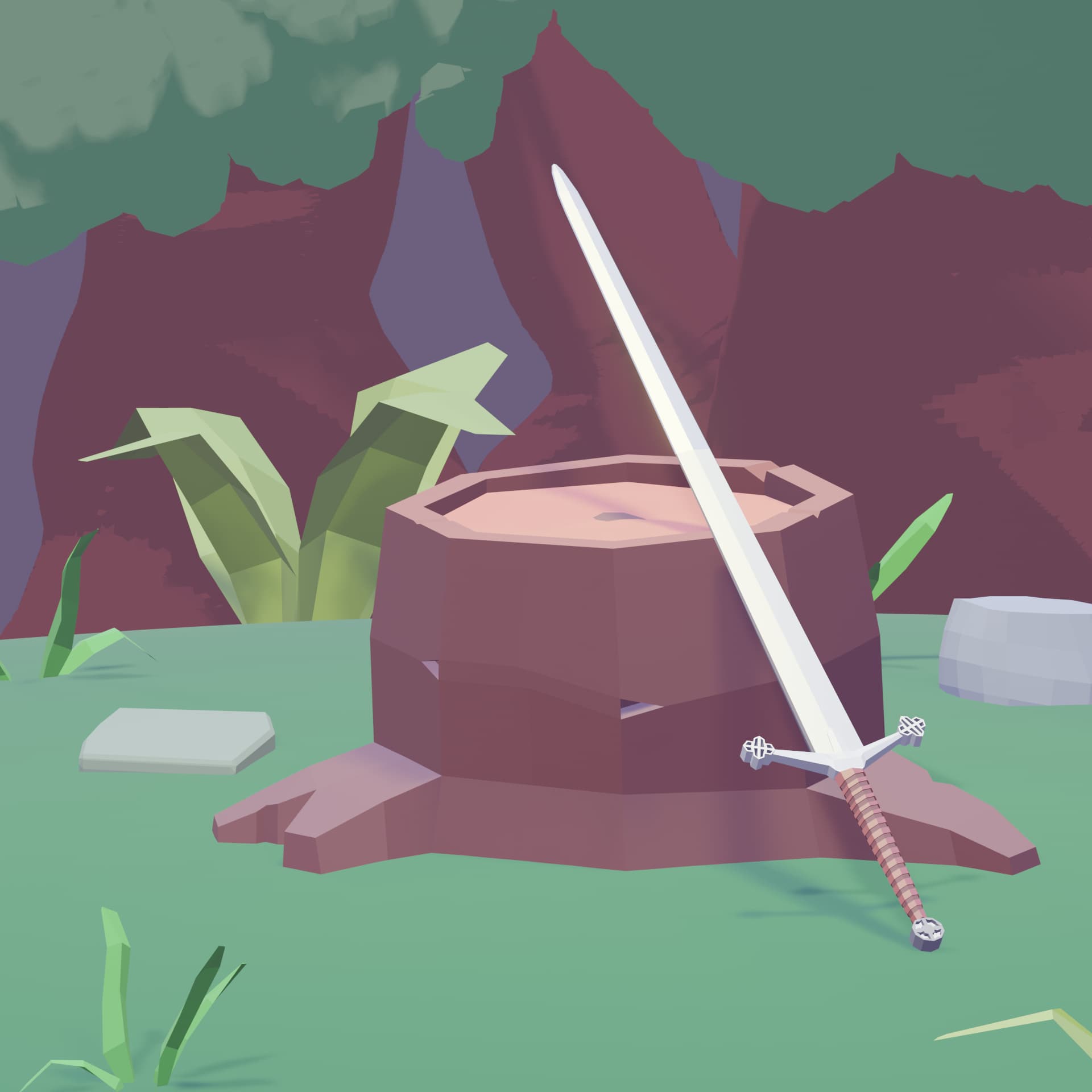Blender sword render
